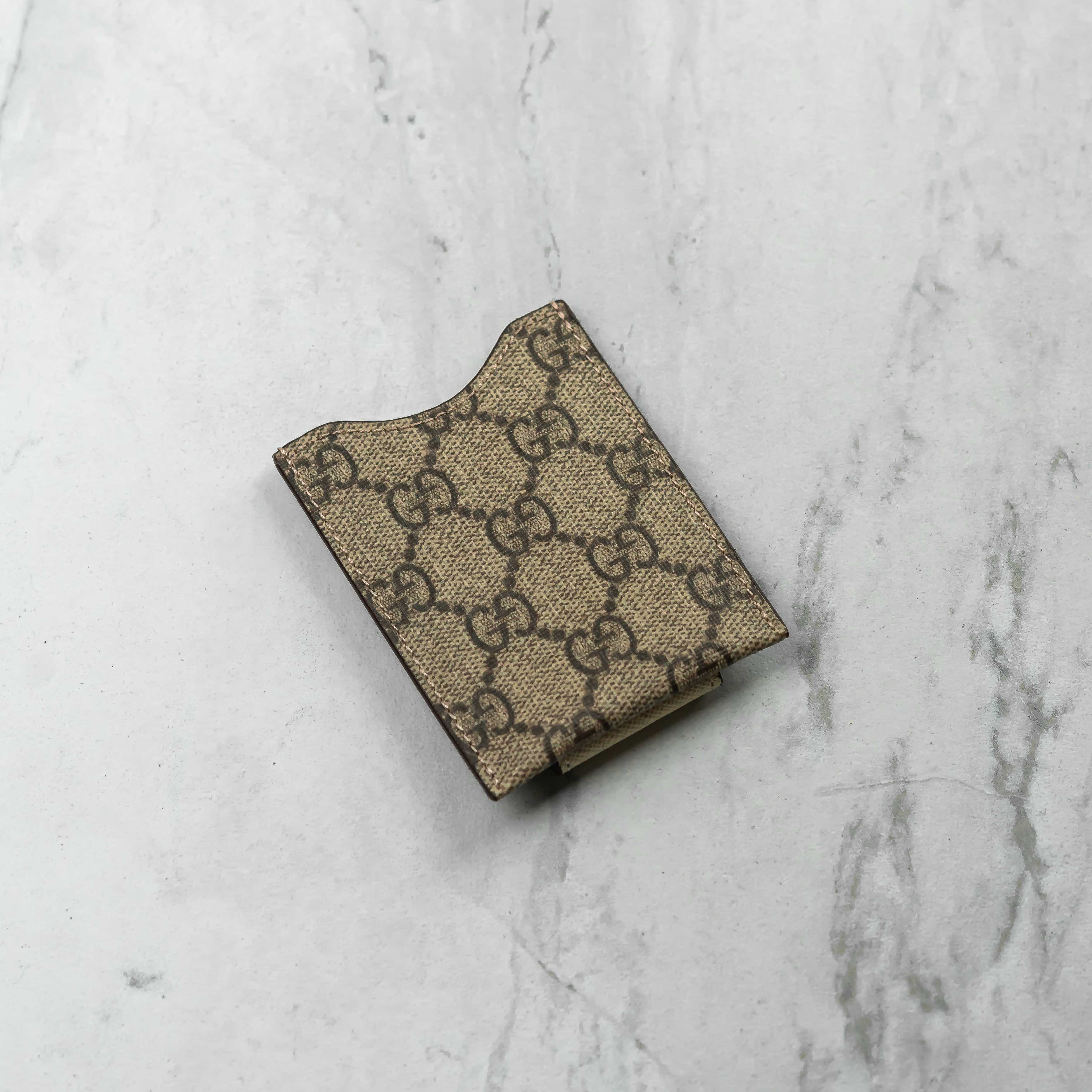 Brown GG Repurposed Money Clip